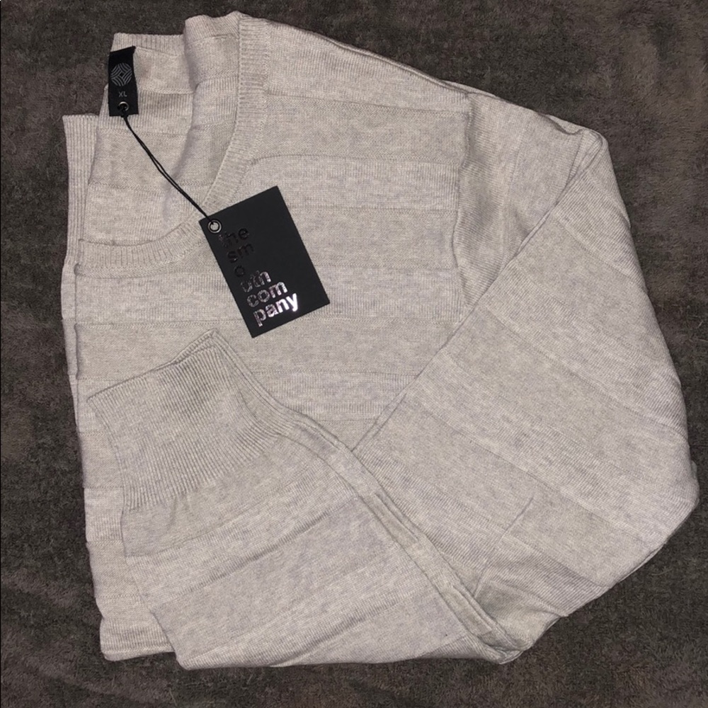 Reversed Striped Sweater Color: Smoke